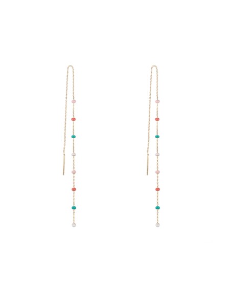 Pendientes Cadena - 14cm Enamel - Bañada Oro