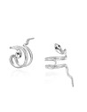 Pendientes Earcuff - Circonita Negra - Serpiente