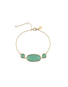 Pulsera Mineral - 22*10mm + 5mm - Chapado Oro y Plata Rodiada 2