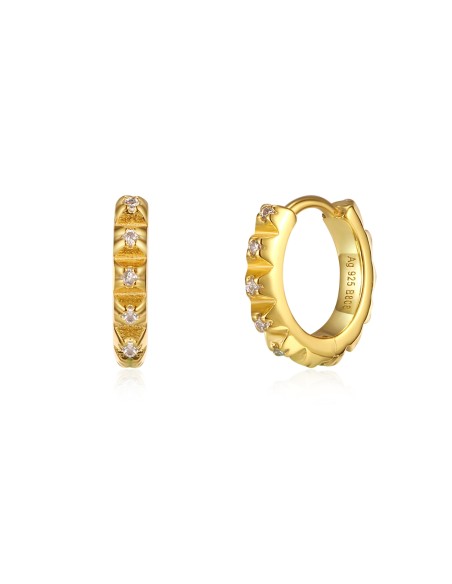 Pendiente Aro - Circonita -12 mm