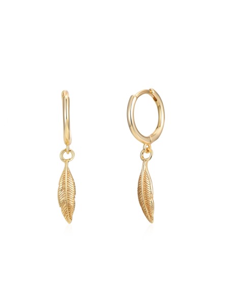 Pluma Earrings - 11 mm + 13 mm - Bañado Oro y Plata Rodiada