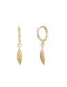 Pluma Earrings - 11 mm + 13 mm - Bañado Oro y Plata Rodiada