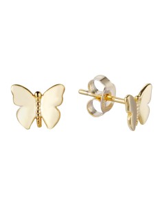 Pendientes Mariposa - 7 mm - Bañado Oro y Plata Rodiada 2