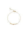 Pulsera Plata - Mineral 30mm - 18+2 cm - Bañado Oro y Plata Rodiada