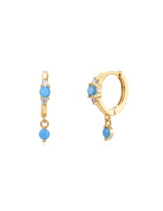 Pendientes Aro - 11 + 4 mm - Circonita - Bañado Oro y Plata Rodiada 2