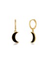 Pendientes Luna - 11+12 mm - Enamel - Bañado Oro