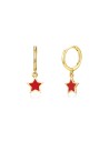 Pendientes Estrella - 11+8 mm - Enamel - Bañado Oro