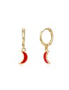 Pendientes Luna - 11+8 mm - Enamel - Bañado Oro