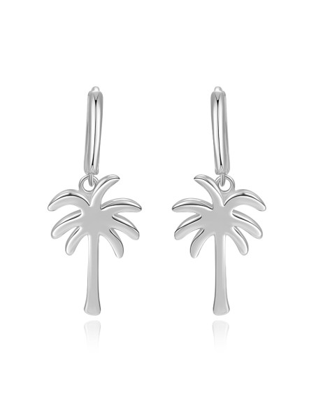 Pendientes Aro Palmera - 11+18 mm - Plata Bañado Oro y Plata Rodiada
