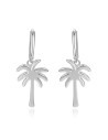 Pendientes Aro Palmera - 11+18 mm - Plata Bañado Oro y Plata Rodiada