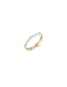 Anillo Enamel - Circonita - Plata Bañado Oro 2