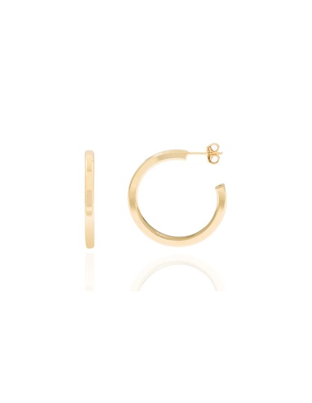 Pendientes Semi Aro - 21 mm, 26 mm , 31 mm, 36 mm - Plata Bañado Oro y Plata Rodiada