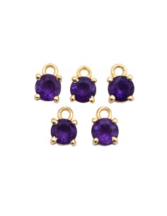 Charm Mineral - 4 mm - Plata Bañado Oro 2