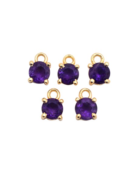 Charm Mineral - 4 mm - Plata Bañado Oro Charm Mineral - 4 mm - Plata Bañado Oro