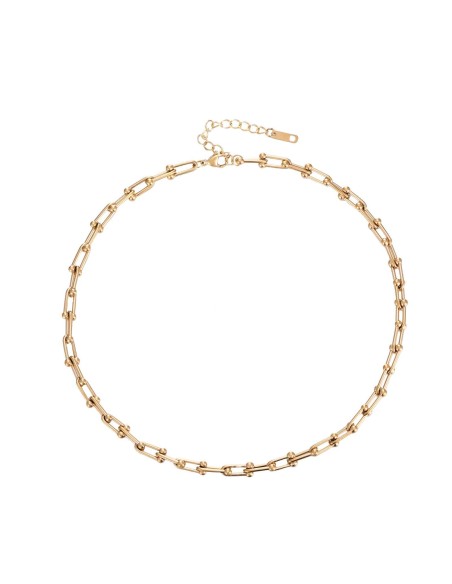 Collar Acero - Eslabón - 43+5 cm y 44+5 cm - Color Oro y Color Acero