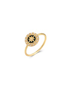 Anillo Estrella Enamel - Circonita - Plata Bañado Oro 2