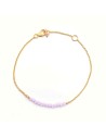 Pulsera Plata - Mineral 30mm - 18+2 cm - Bañado Oro y Plata Rodiada