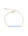 Pulsera Plata - Mineral 30mm - 18+2 cm - Bañado Oro y Plata Rodiada