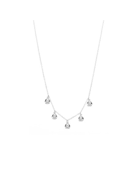 Collar Circonita - 40+3 cm - Bañado Oro y Plata Rodiada