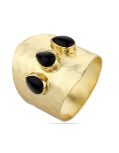 Anillo Amatista Calcedonia - T12 - Bañado Oro 2