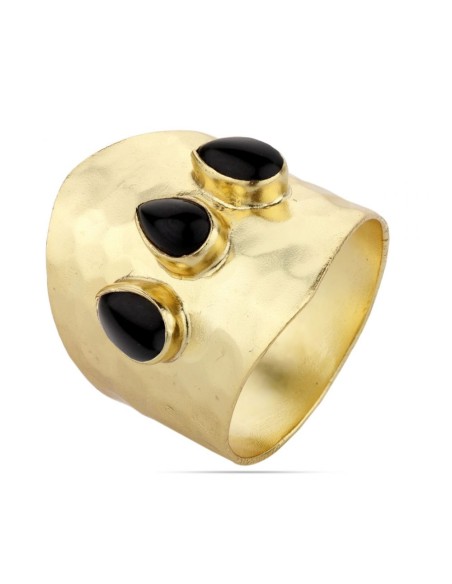 Anillo Amatista Calcedonia - T12 - Bañado Oro