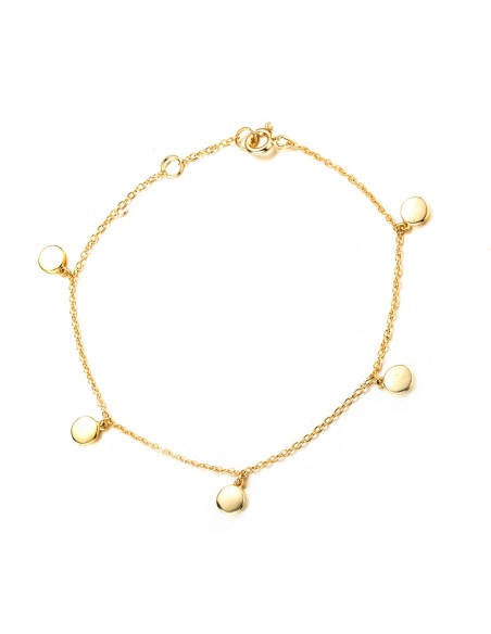 Pulsera Chapas - 16+4 cm - Bañado Oro y Plata Rodiada