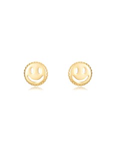 Pendientes Feliz Smiley - 10 * 5 mm - Plata Bañado Oro y Plata Rodiada 2