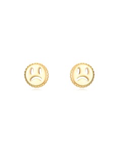 Pendientes Triste Smiley - 10 * 5 mm - Plata Bañado Oro y Plata Rodiada 2
