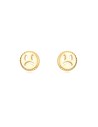 Pendientes Triste Smiley - 10 * 5 mm - Plata Bañado Oro y Plata Rodiada