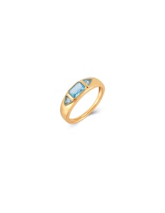 Anillo - Circonita - Plata Bañado Oro 2