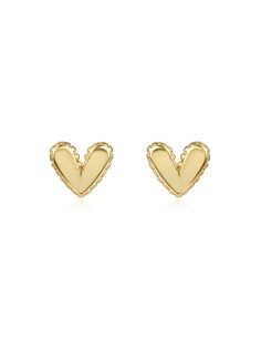 Pendientes Corazon - 6 mm - Bañado Oro y Plata Rodiada 2