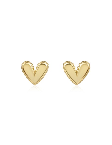 Pendientes Corazon - 6 mm - Bañado Oro y Plata Rodiada Pendientes Corazon - 6 mm - Bañado Oro y Plata Rodiada