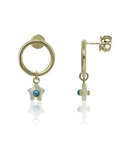 Pendiente Mineral - Aro 15mm - Bañado Oro y Plata Rodiada 2