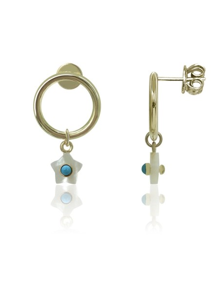 Pendiente Mineral - Aro 15mm - Bañado Oro y Plata Rodiada Pendiente Mineral - Aro 15mm - Bañado Oro y Plata Rodiada