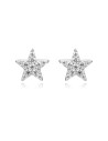 Pendientes Estrella  - Circonita - 6 mm - Plata Bañado Oro y Plata Rodiada