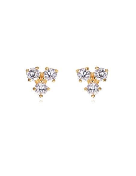 Pendientes - Circonita - 6 mm - Plata Bañado Oro y Plata Rodiada Pendientes - Circonita - 6 mm - Plata Bañado Oro y Plata Rodiada