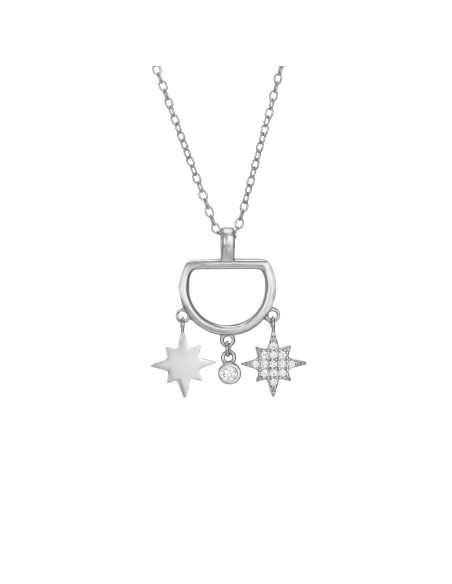 Collar Circonita - Estrella - 37+5cm - Bañado oro y Plata Rodiada Collar Circonita - Estrella - 37+5cm - Bañado oro y Plata Rodiada