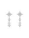 Pendientes Estrella - Circonita - 17mm - Bañado Oro y Plata Rodiada